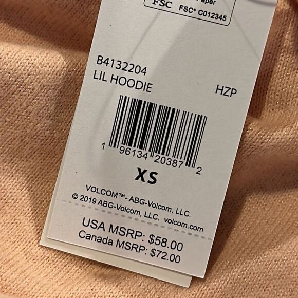 VOLCOM LIVED IN LOUNGE LIL HOODIE IN SIZE XS WILL BE YOUR NEW FAV WEAR NWT - Picture 3 of 3